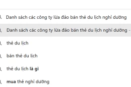 Danh sách các công ty bị cáo buộc lừa đảo dưới hình thức bán thẻ du lịch nghỉ dưỡng