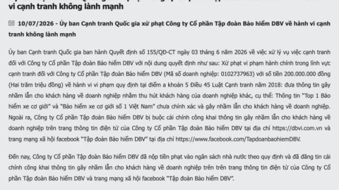 Doanh nghiệp bảo hiểm bị xử phạt 200 triệu vì tự xưng là "số 1 Việt Nam"