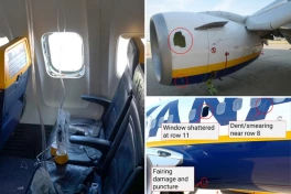 Cửa sổ máy bay vỡ ở độ cao 5000m, nghi bị chim đâm vào, suýt nữa hút một hành khách 61 tuổi ra ngoài