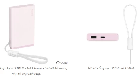 Sạc dự phòng Oppo 10.000 mAh: Nhỏ gọn, an toàn chuẩn mới, sạc 33W, tích hợp ColorOS.