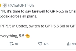 ChatGPT-5.5 ngừng hoạt động từ 14/10: bao gồm ChatGPT và Codex, khuyến nghị chính thức là nên chuyển sang mô hình mới