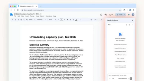 Người dùng trả phí của Claude cuối cùng cũng có thể sửa trực tiếp Google Docs và Sheets ngay trong khung chat
