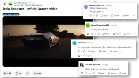 Cộng đồng Reddit anti Elon Musk và Tesla Roadster tới mức nào?