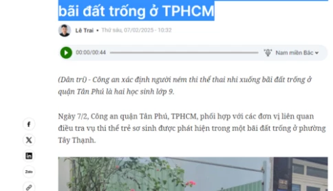 Sốc quá, đọc tin mà nghẹt thở: Hai học sinh ném thi thể thai nhi xuống bãi đất trống ở TPHCM