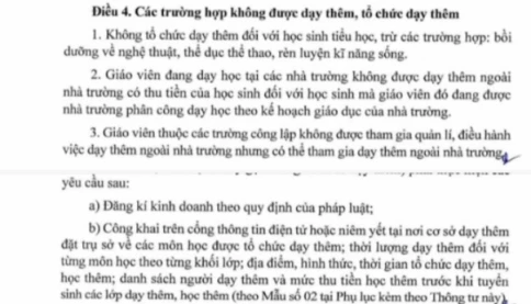 Phụ huynh tự nguyện xin cô dạy thêm con ở nhà, cô có được dạy không?