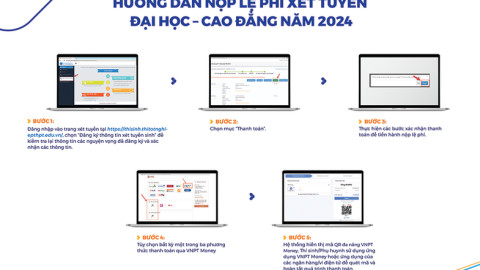 Cách nộp phí xét tuyển Đại học, Cao đẳng 2024 bằng mã QR bằng VNPT Money