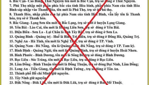 Công an thông tin chính thức về tin đồn 63 tỉnh thành sáp nhập còn 31