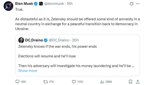 Elon Musk đề nghị cho Zelensky một "ân xá quốc gia trung lập". Điều này nghĩa là gì?