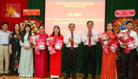 Sở Dân tộc và Tôn giáo TP.HCM công bố thành lập, bổ nhiệm cán bộ