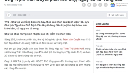 Phải ra tòa đúng ngày sinh nhật, ông Trịnh Văn Quyết phải thở oxy, nguy cơ tử vong cao