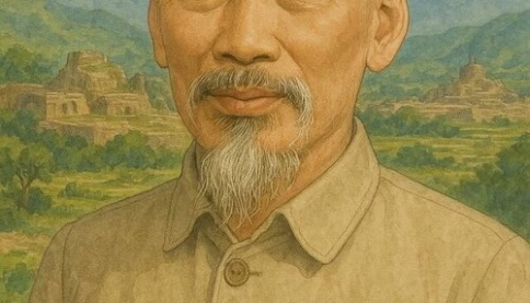 Ảnh Bác Hồ do ChatGPT tạo ra theo phong cách tranh vẽ Studio Ghibli.