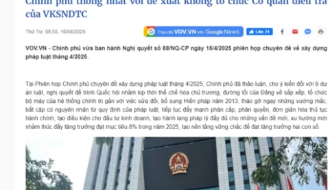 Thống nhất không tổ chức cơ quan điều tra của Viện Kiểm sát nhân dân tối cao