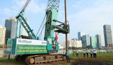 Chính thức khoan cọc nhồi dự án cầu đi bộ sông Sài Gòn