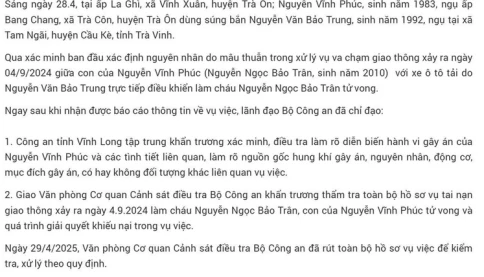 Bộ Công an rút toàn bộ hồ sơ vụ ở huyện Trà Ôn để kiểm tra