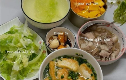 Đây là bữa cơm cho 4 người lớn ăn thoải mái cả tuần chỉ với 500 ngàn đồng