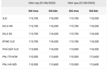 Giá vàng hôm nay 1/6/2025: Người có vàng khó tin trước giá vàng nhẫn, vàng miếng SJC