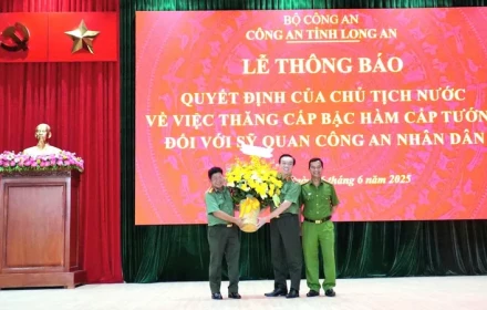 Giám đốc Công an tỉnh Long An được thăng hàm Thiếu tướng