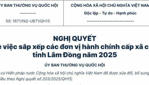 Toàn văn nghị quyết sát nhập tỉnh lâm đồng