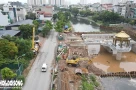 'Lạ mắt' kiến trúc đập dâng đầu tiên trên sông Tô Lịch sắp hoàn thành