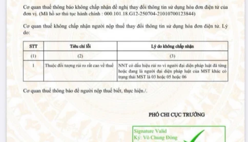 Bị thuế từ chối đề nghị thay đổi thông tin sử dụng hóa đơn điện tử vì sếp có công ty cũ rủi ro