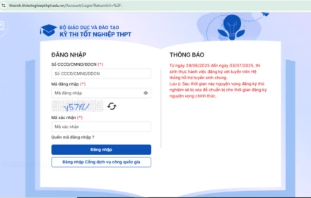 Link đăng ký nguyện vọng 2025