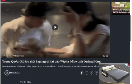 Gió lớn thổi bay người khi bão Wipha đổ bộ Trung Quốc, hãy cảnh giá khi bão càn quét