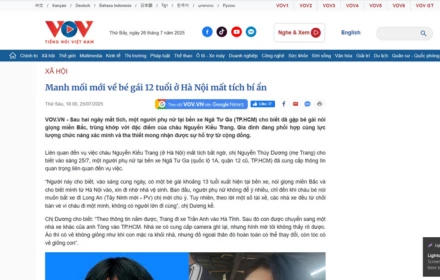 Công an đã tìm thấy cháu gái 13 tuổi rồi ạ