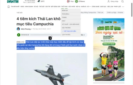 Hot! 4 tiêm kích Thái Lan không kích các mục tiêu Campuchia