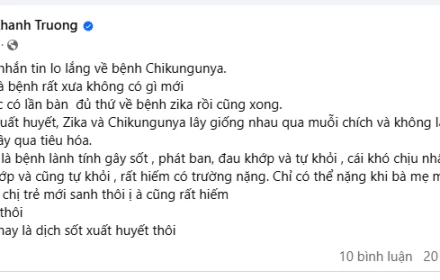 Bác sĩ nổi tiếng khuyên không nên lo lắng về bệnh Chikungunya