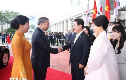 Lễ đón Tổng Bí thư Tô Lâm và Phu nhân thăm cấp nhà nước Đại Hàn Dân Quốc