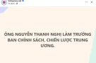 Ông Nguyễn Thanh Nghị nhận nhiệm vụ mới
