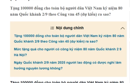 Mỗi người dân có thể được tặng quà 100.000 đồng dịp Quốc khánh 2/9? Chuyện là thế nào?
