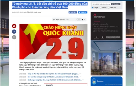 Từ ngày 31/8, bắt đầu chi trả quà 100.000 đồng của Chính phủ cho toàn bộ công dân Việt Nam