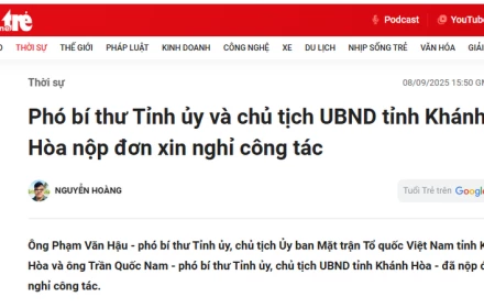 Phó bí thư Tỉnh ủy và chủ tịch UBND tỉnh Khánh Hòa nộp đơn xin nghỉ công tác