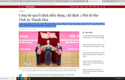 Công bố quyết định điều động, chỉ định 2 Phó Bí thư Tỉnh ủy Thanh Hóa