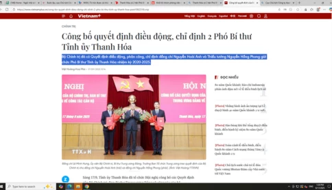 Công bố quyết định điều động, chỉ định 2 Phó Bí thư Tỉnh ủy Thanh Hóa
