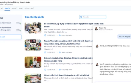 Chết cười với chatbot Ngọc Hà trên Cổng thông tin hỗ trợ thuế doanh nhân