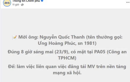 Sáng nay ca sĩ Ưng Hoàng Phúc lên làm việc với công an về MV vừa ra mắt