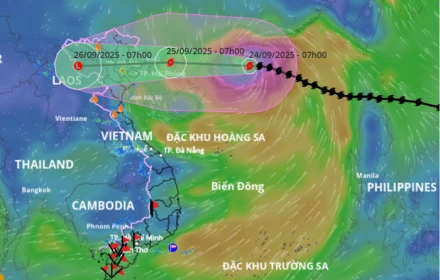 Bão số 9 Ragasa đang suy yếu, 7h sáng 25/9 trên biển Quảng Ninh - Hải Phòng