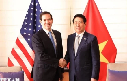 Chủ tịch nước Lương Cường tiếp Ngoại trưởng Hoa Kỳ Marco Rubio