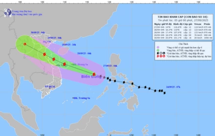 Cập nhật về bão Bualoi, bão số 10 sáng 27/9/2025