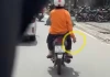 Xác minh clip người phụ nữ đi xe máy rải bột 'lạ' xuống đường ở TPHCM