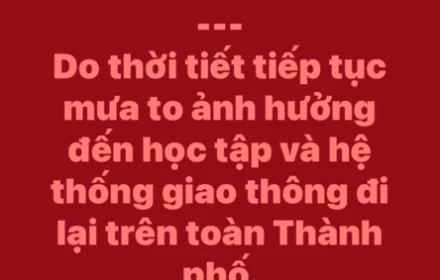 ⛔ 🏫 HỌC SINH TOÀN HÀ NỘI NGHỈ HỌC VÀO NGÀY MAI