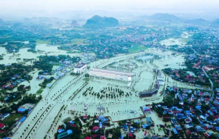 "Vịnh" Thái Nguyên sáng 1/10/2025 nhìn từ trên cao