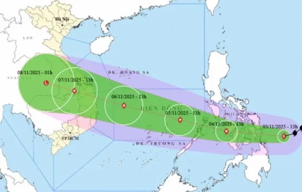Dự báo mới nhất: Bão Kalmaegi có thể vẫn giữ cấp ‘cuồng phong’ khi ở trên vùng biển Đà Nẵng - Khánh Hòa