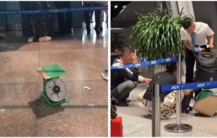 Cục hàng không yêu cầu các hãng bay không để cân hành lý làm khó hành khách, nhìn cái cân phản cảm