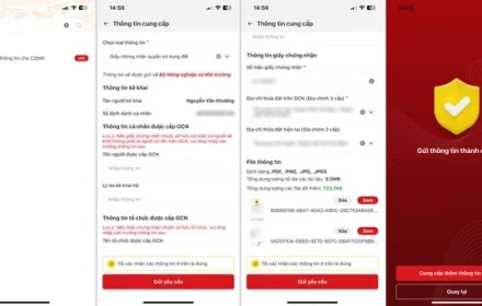 Cách nộp sổ đỏ qua VneID