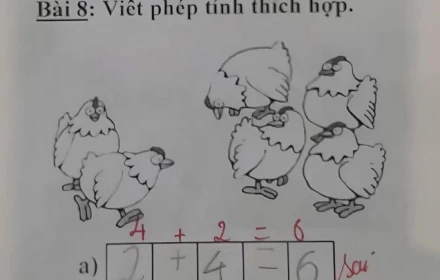 Bài toán lớp 1 gây tranh cãi: 4+2 hay 2+4?