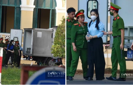 Hình ảnh hoa hậu Thùy Tiên, Hằng Du Mục, Quang Linh Vlogs xuất hiện trước phiên tòa sau nhiều tháng bị tạm giam