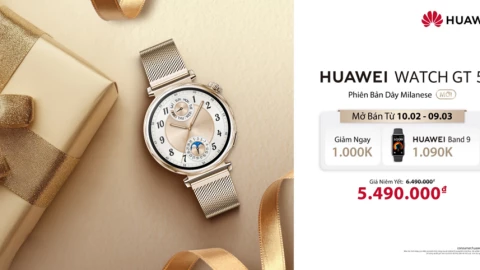 Huawei Watch GT 5 có thêm phiên bản dây Milanese sang trọng tại Việt Nam, mở bán từ ngày 10 tháng 02